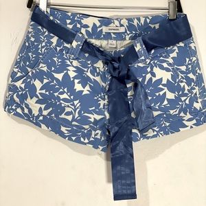 Express Denim Floral Shorts